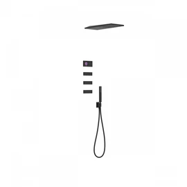 Tres Shower Technology falba építhető elektronikus termosztátos zuhanyrendszer matt fekete 09288314NM