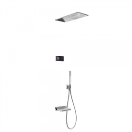 Tres Shower Technology falba építhető elektronikus termosztátos zuhanyrendszer kádkifolyóval 09288316