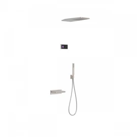 Tres Shower Technology falba építhető elektronikus termosztátos zuhanyrendszer kádkifolyóval acél 09288319AC
