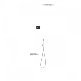 Tres Shower Technology falba építhető elektronikus termosztátos zuhanyrendszer kádkifolyóval acél 09288320AC