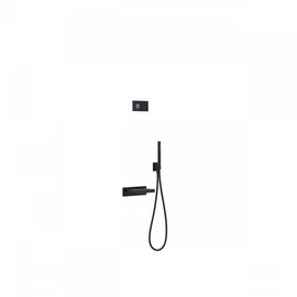Tres Shower Technology falba építhető elektronikus termosztátos kádszett matt fekete 09288556NM