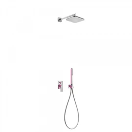Tres Loft Colors egykaros falba építhető zuhanyrendszer fukszia-króm 20018002FU