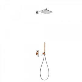 Tres Loft Colors egykaros falba építhető zuhanyrendszer narancs-króm 20018002NA