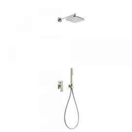 Tres Loft Colors egykaros falba építhető zuhanyrendszer zöld-króm 20018002VE