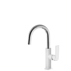 Tres Loft Colors egykaros íves mosdócsaptelep S méret, fehér-króm 20020504BL