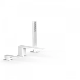 Tres Slim Exclucive kádperembe építhető egykaros csaptelep kézi zuhannyal 180 mm-es kinyúlással matt fehér 20216103BM