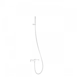 Tres Slim Exclusive termosztátos fali kádcsaptelep kézi zuhannyal matt fehér 20217409BM