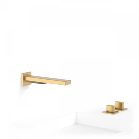 Tres Slim Exclusive 3 lyukas mosdócsaptelep fali kifolyóval matt arany 20223801OM