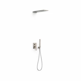 Tres Slim Exclusive falba építhető 2 utas, egykaros keverőcsaptelep zuhanyszettel rozsdamentes acél 20228005AC