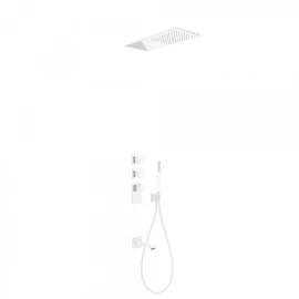 Tres Block-System beépíthető 3 utas termosztátos zuhanyrendszer kádkifolyóval matt fehér 20625301BM