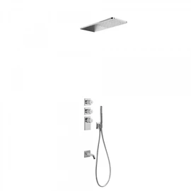 Tres Block-System beépíthető 3 utas termosztátos zuhanyrendszer kádkifolyóval 20635301