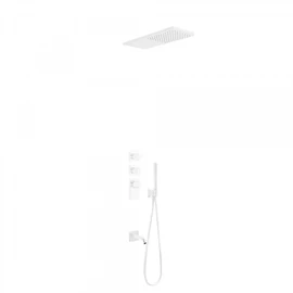 Tres Block-System beépíthető 3 utas termosztátos zuhanyrendszer kádkifolyóval matt fehér 20635301BM