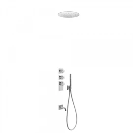 Tres Block-System beépíthető 3 utas termosztátos zuhanyrendszer kádkifolyóval 20635302