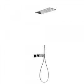 Tres Slim/Cuadro Exclusive falba építhető termosztátos zuhanyrendszer fekete-króm 20725202NE
