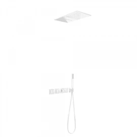 Tres Block-System beépíthető 3 utas termosztátos zuhanyrendszer matt fehér 20725302BM