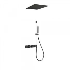 Tres Block-System beépíthető 3 utas termosztátos zuhanyrendszer matt fekete 20725311NM