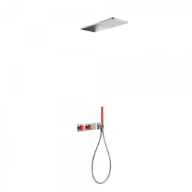 Tres Loft Colors termosztátos falba építhető zuhanyrendszer piros-króm 20735202RO