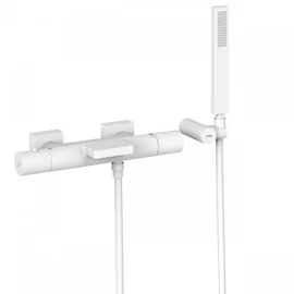 Tres Projekt-Tres falon kívüli termosztátos kádcsaptelep cascade kifolyóval matt fehér 21117409BM