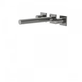 Tres Projekt-Tres két fogantyús fali mosdócsaptelep 206 mm-es egyenes kifolyóval metál fekete 21175201KM