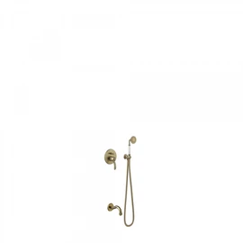 Tres-Clasic egykaros falba építhető zuhanyszett kádkifolyóval matt, kopott réz 24218005LM