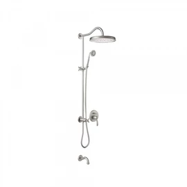 Tres-Clasic egykaros falba építhető zuhanyrendszer zuhanyrúddal, kádkifolyóval acél 24218006AC