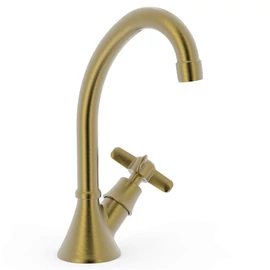 Tres-Clasic egy oldalsó fogantyús mosdócsaptelep hideg, vagy kevert vízhez matt, kopott réz 24230601LM