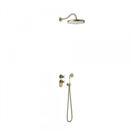 Tres-Clasic falba építhető termosztátos zuhanyrendszer kopott réz 24235202LV