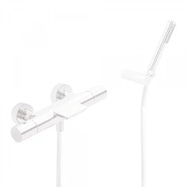 Tres Study Exclusive termosztátos fali kádcsaptelep cascade kifolyóval matt fehér 26117209BM