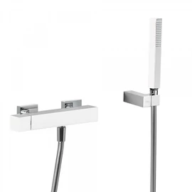 Tres Cuadro Exclusive egykaros falon kívüli zuhanycsaptelep kézi zuhannyal fehér-króm 407167