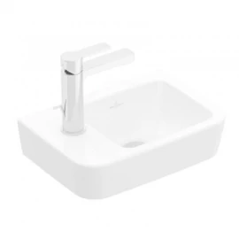 Villeroy & Boch O.Novo 36 x 25 cm-es kézmosó csaplyuk a bal oldalon CeramicPlus felülettel túlfolyó nélkül - 434237R1