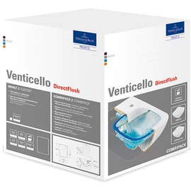 Villeroy & Boch Venticello perem nélküli mélyöblítésű fali wc kombipack CeramicPlus felülettel - 4611RLR1