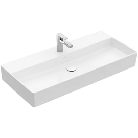 Villeroy & Boch Memento 2.0 100 x 47 cm-es mosdó 1 csaplyukkal Stone White CeramicPlus felülettel - 4A221GRW