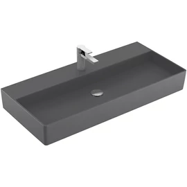 Villeroy & Boch Memento 2.0 100 x 47 cm-es mosdó 1 csaplyukkal Graphite CeramicPlus felülettel túlfolyó nélkül - 4A221HI4