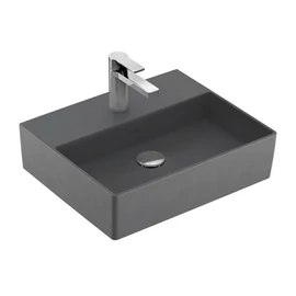 Villeroy & Boch Memento 2.0 50 x 42 cm-es mosdó 1 csaplyukkal Graphite CeramicPlus felülettel túlfolyó nélkül - 4A2251I4