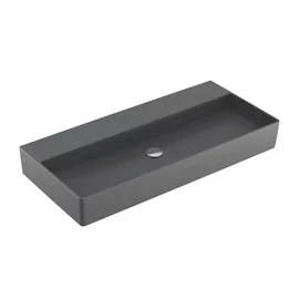 Villeroy & Boch Memento 2.0 100 x 47 cm-es mosdó csaplyuk és túlfolyó nélkül Graphite CeramicPlus felülettel - 4A22A3I4