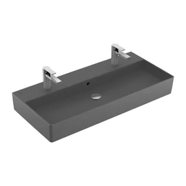 Villeroy & Boch Memento 2.0 100 x 47 cm-es mosdó 2 csaplyukkal Graphite CeramicPlus felülettel - 4A22A4I4