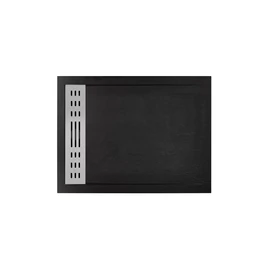 Wellis Ergo fekete kőhatású műmárvány zuhanytálca - 120x90x4 cm lefolyóráccsal WC00528
