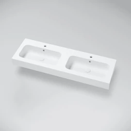 Marmy BOTTEGA 140x46 cm ráültethető öntött márvány dupla mosdó 80 7682 14 42 10