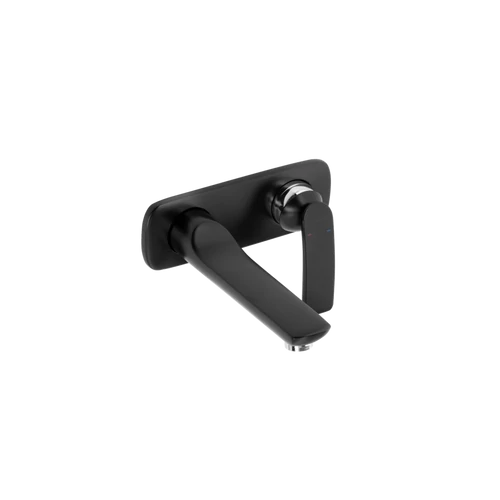 KLUDI Balance falsík alatti, kétlyukas, fali, egykaros mosdócsap, mattfekete/króm 522468775