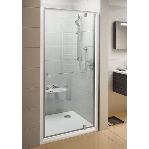 Ravak Pivot PDOP1-80 egyrészes kifelé nyíló zuhanyajtó fehér kerettel, transparent biztonsági üveggel