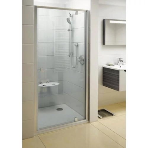 Ravak Pivot PDOP1-90 egyrészes kifelé nyíló zuhanyajtó szatén kerettel, transparent biztonsági üveggel