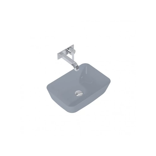 AREZZO design RENI pultra ültethető mosdó 46x33, matt ezüstszürke AR-145097