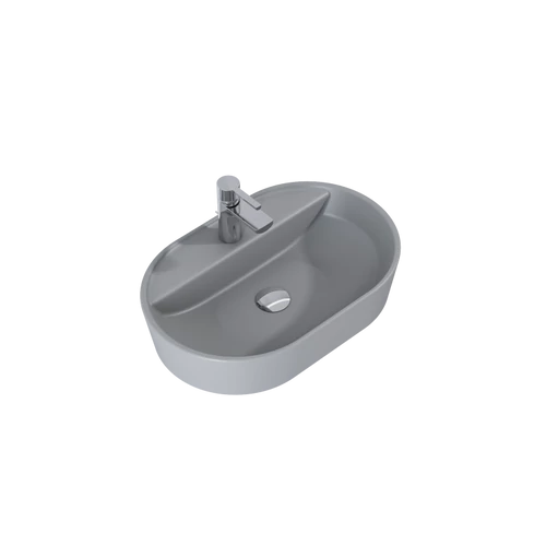 AREZZO design BABETTE pultra ültethető mosdó 62X44 matt ezüstszürke AR-145103