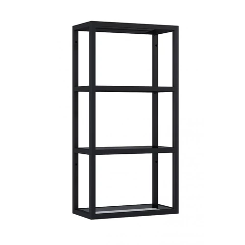 AREZZO design MONTEREY Függőpolc üveggel 40/80 matt fekete (21,6) AR-168186