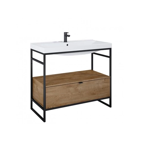 AREZZO NEBO alsószekrény 100 cm-es, 1 fiókkal, canela tölgy, matt fekete AR-168433