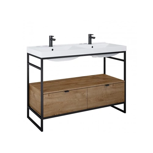 AREZZO NEBO alsószekrény 120 cm-es, 2 fiókkal, canela tölgy, matt fekete AR-168434