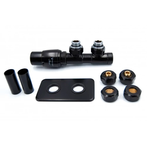 AREZZO design Duopex radiátor szelep fekete, bal AR-DUOPEX-B-L