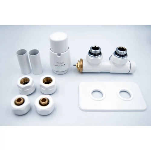 AREZZO design Duopex radiátor szelep fehér bal AR-DUOPEX-W-L