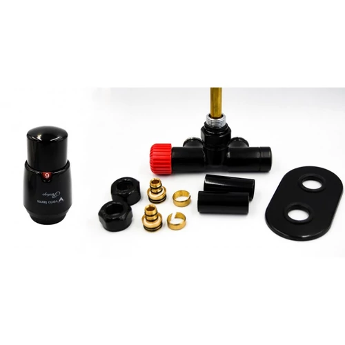 AREZZO design Spearpex radiátor szelep fekete, bal AR-SPEARPEX-B-L