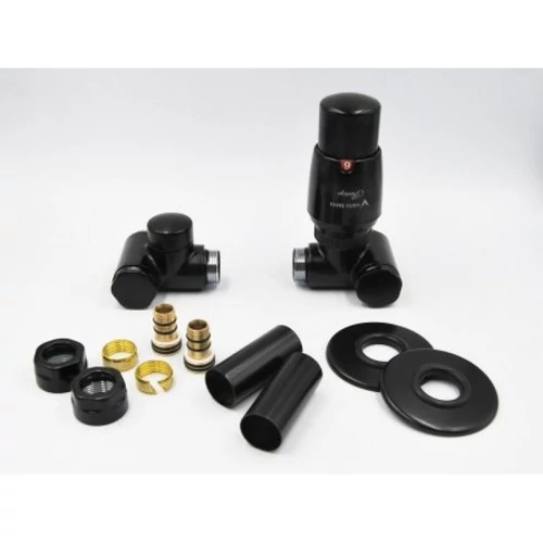 AREZZO design Variopex radiátor szelep fekete, jobb AR-VARIOPEX-B-R